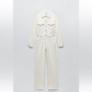 Zara Wide leg demin jumpsuit size S/ never used whit tags